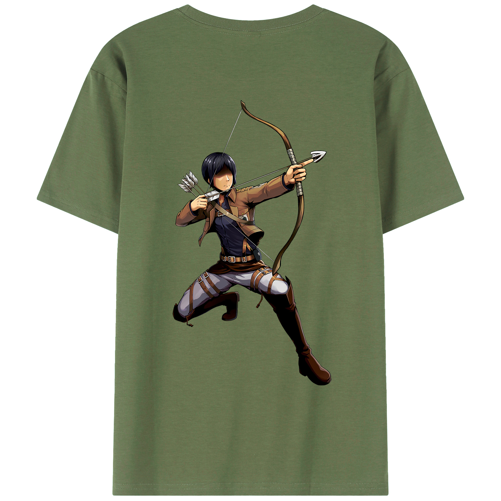 （画像用） 進撃の巨人 Attack on Titan 綿100％ メンズ半袖Tシャツ（バックプリント） 通気性